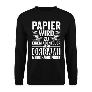 Japanese Folding Art Origami - Unisex Sweatshirt - black - Front - Alina (178cm) & Michal (187cm)