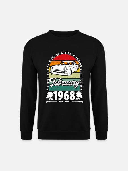 Februar 1968 Geburtstag, Jahrgang Februar 1968. - Unisex Pullover - Schwarz