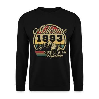 Vintage 1993, Vintage 1993 Birthday Gift - Unisex Sweatshirt - black - Front - Alina (178cm) & Michal (187cm)