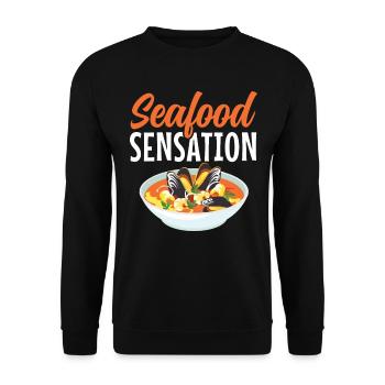 Cioppino Lover Foodie Nourriture Mer Américaine - Sweat-shirt Unisexe - noir - Devant - Alina (178cm) & Michal (187cm)