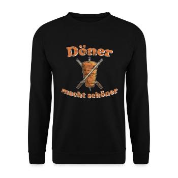 Kebab makes you more beautiful - Unisex Sweatshirt - black - Front - Alina (178cm) & Michal (187cm)