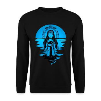 water, spirit, lake, goddess, nature, ocean, sea - Unisex Sweatshirt - black - Front - Alina (178cm) & Michal (187cm)