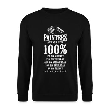 House Painter Decorator Painters - Unisex Sweatshirt - black - Front - Alina (178cm) & Michal (187cm)