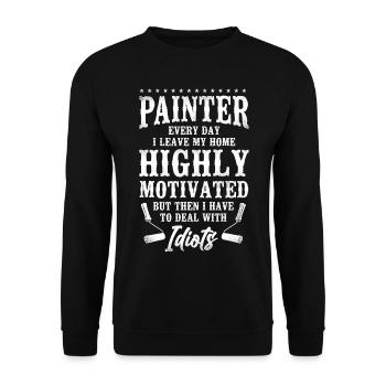 House Painter Decorator Painter - Unisex Pullover - Schwarz - Vorne - Alina (178cm) & Michal (187cm)