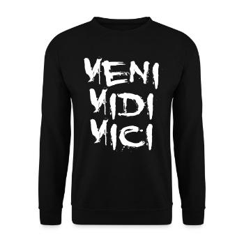 Veni Vidi Vici Ultras Antik Rom Empire - Unisex Pullover - Schwarz - Vorne - Alina (178cm) & Michal (187cm)