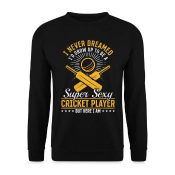 Jeu de cricket Cricketing - Super Sexy Cricket Playe - Sweat-shirt Unisexe - noir - Devant - Alina (178cm) & Michal (187cm)