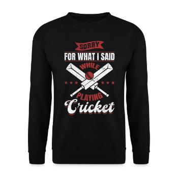 Jeu de cricket - Désolé pour ce que j’ai dit en jouant - Sweat-shirt Unisexe - noir - Devant - Alina (178cm) & Michal (187cm)