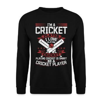 Cricketing - Playing Cricket is smart Be a Cricket - Unisex Sweatshirt - black - Front - Alina (178cm) & Michal (187cm)