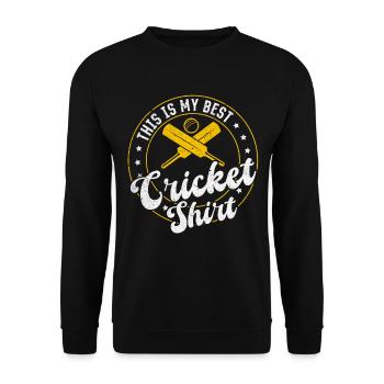 This is my best Cricket Shirt Cricket Sport Cricke - Unisex Pullover - Schwarz - Vorne - Alina (178cm) & Michal (187cm)