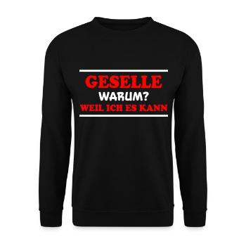 Geselle Spruch Lustiges Gesellenprüfung Geschenk - Unisex Pullover - Schwarz - Vorne - Alina (178cm) & Michal (187cm)