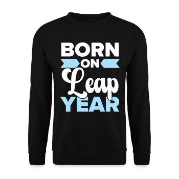 Happy Birthday Leap Year February 29 Leap Day - Unisex Sweatshirt - black - Front - Alina (178cm) & Michal (187cm)