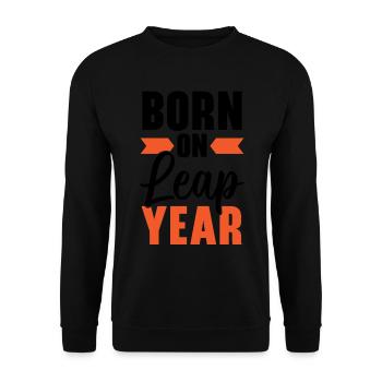 Happy Birthday Leap Year February 29 Leap Day - Unisex Sweatshirt - black - Front - Alina (178cm) & Michal (187cm)