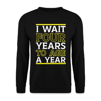 Happy Birthday Leap Year February 29 Leap Day - Unisex Sweatshirt - black - Front - Alina (178cm) & Michal (187cm)