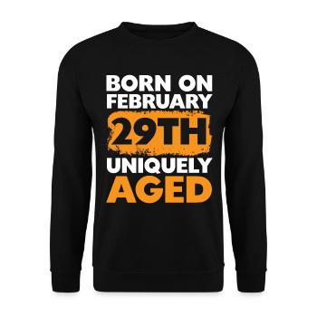 Happy Birthday Leap Year February 29 Leap Day - Unisex Sweatshirt - black - Front - Alina (178cm) & Michal (187cm)