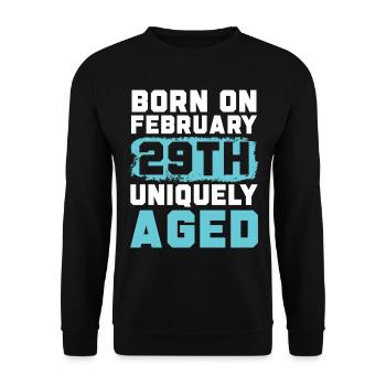 Happy Birthday Leap Year February 29 Leap Day - Unisex Sweatshirt - black - Front - Alina (178cm) & Michal (187cm)