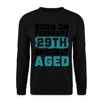 Happy Birthday Leap Year February 29 Leap Day - Unisex Sweatshirt - black - Front - Alina (178cm) & Michal (187cm)