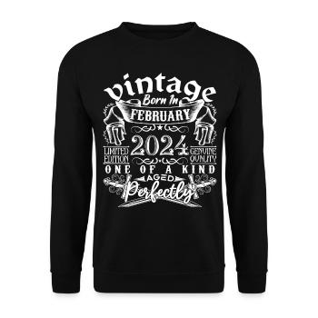 February 2024 Birthday February 2024 February - Unisex Sweatshirt - black - Front - Alina (178cm) & Michal (187cm)