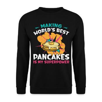 Pancake Lover Kids Making World's - Unisex Sweatshirt - black - Front - Alina (178cm) & Michal (187cm)