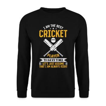 Jeu de cricket Cricketing Je suis le meilleur joueur de cricket - Sweat-shirt Unisexe - noir - Devant - Alina (178cm) & Michal (187cm)