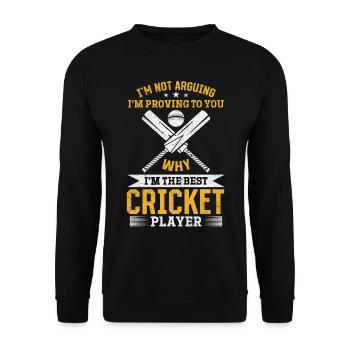 Cricket Sport Cricketing - I'm the best Cricket pl - Unisex Pullover - Schwarz - Vorne - Alina (178cm) & Michal (187cm)