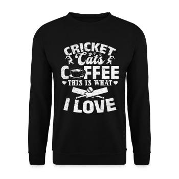 Cricket Cats Coffee This Is What I Love - Cricket - Unisex Pullover - Schwarz - Vorne - Alina (178cm) & Michal (187cm)