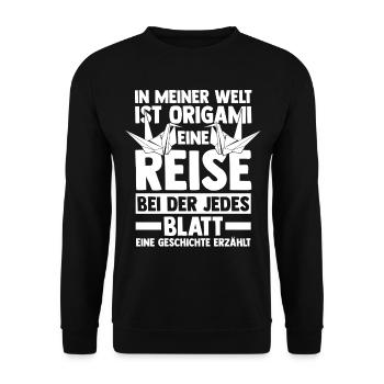 Japanese Folding Art Origami - Unisex Sweatshirt - black - Front - Alina (178cm) & Michal (187cm)