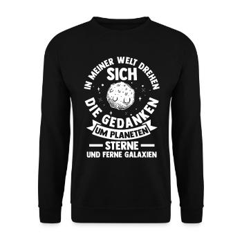 Astrologie, Astrologue, Astronaute, Univers, Espace - Sweat-shirt Unisexe - noir - Devant - Alina (178cm) & Michal (187cm)