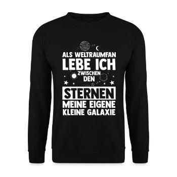 Astrologie, Astrologue, Astronaute, Univers, Espace - Sweat-shirt Unisexe - noir - Devant - Alina (178cm) & Michal (187cm)