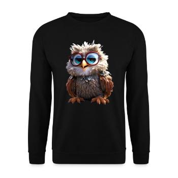 Owl Barn Owl Gift Owl Owl Owl Cute Owls - Unisex Sweatshirt - black - Front - Alina (178cm) & Michal (187cm)