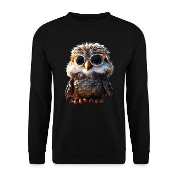Owl Barn Owl Gift Owl Owl Owl Cute Owls - Unisex Sweatshirt - black - Front - Alina (178cm) & Michal (187cm)