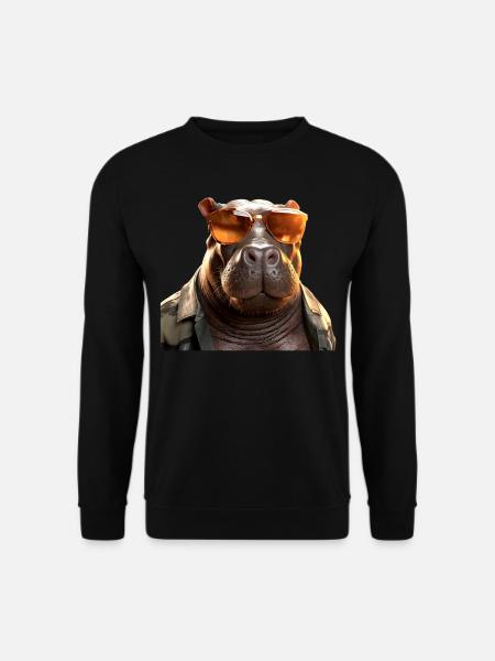 Hippo Hippo Papa Hippopotamus Cool Hippo - Unisex Sweatshirt - black