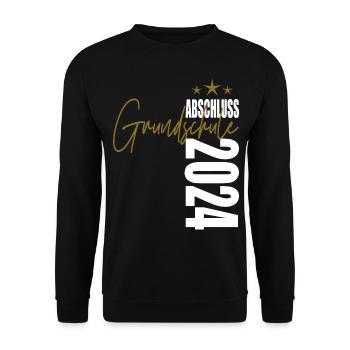 Abschluss 2024 Grundschule - Unisex Pullover - Schwarz - Vorne - Alina (178cm) & Michal (187cm)