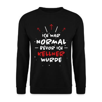 Kellner Spruch Restaurant Lustige Kellner Geschenk - Unisex Pullover - Schwarz - Vorne - Alina (178cm) & Michal (187cm)