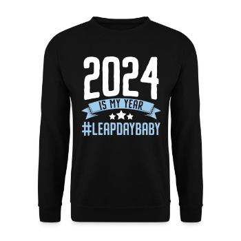 Happy Birthday Leap Year February 29 Leap Day - Unisex Sweatshirt - black - Front - Alina (178cm) & Michal (187cm)