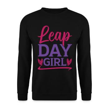 Happy Birthday Leap Year February 29 Leap Day - Unisex Sweatshirt - black - Front - Alina (178cm) & Michal (187cm)
