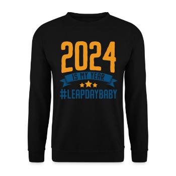Happy Birthday Leap Year February 29 Leap Day - Unisex Sweatshirt - black - Front - Alina (178cm) & Michal (187cm)