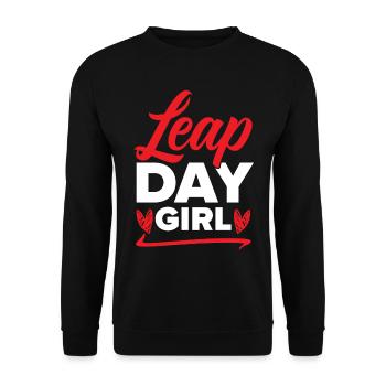 Happy Birthday Leap Year February 29 Leap Day - Unisex Sweatshirt - black - Front - Alina (178cm) & Michal (187cm)