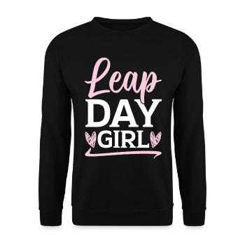 Happy Birthday Leap Year February 29 Leap Day - Unisex Sweatshirt - black - Front - Alina (178cm) & Michal (187cm)