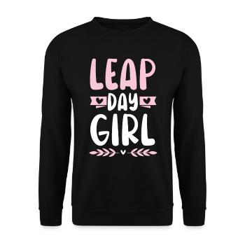 Happy Birthday Leap Year February 29 Leap Day - Unisex Sweatshirt - black - Front - Alina (178cm) & Michal (187cm)