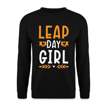 Happy Birthday Leap Year February 29 Leap Day - Unisex Sweatshirt - black - Front - Alina (178cm) & Michal (187cm)