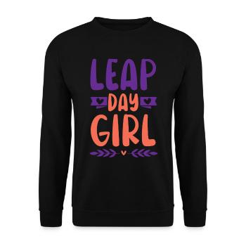 Happy Birthday Leap Year February 29 Leap Day - Unisex Sweatshirt - black - Front - Alina (178cm) & Michal (187cm)