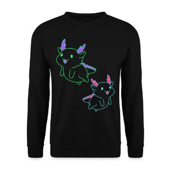 Axolotl Animals Kids Baby Retro Vintage - Unisex Sweatshirt - black - Front - Alina (178cm) & Michal (187cm)