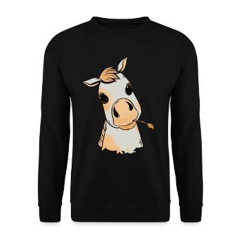 Fohlen Baby Pferd Kind Geburtstagsgeschenk Kind - Unisex Pullover - Schwarz - Vorne - Alina (178cm) & Michal (187cm)