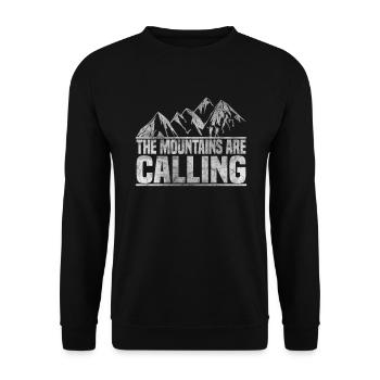 The mountains call mountaineers - Unisex Sweatshirt - black - Front - Alina (178cm) & Michal (187cm)