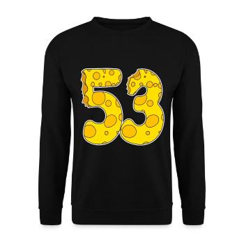 53 years of Lustig Käse - Unisex Sweatshirt - black - Front - Alina (178cm) & Michal (187cm)