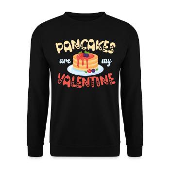 Pancake Lover Kids Valentines Day - Unisex Pullover - Schwarz - Vorne - Alina (178cm) & Michal (187cm)
