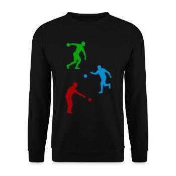 Boccia Silhouettes Joueur de pétanque Silhouettes - Sweat-shirt Unisexe - noir - Devant - Alina (178cm) & Michal (187cm)