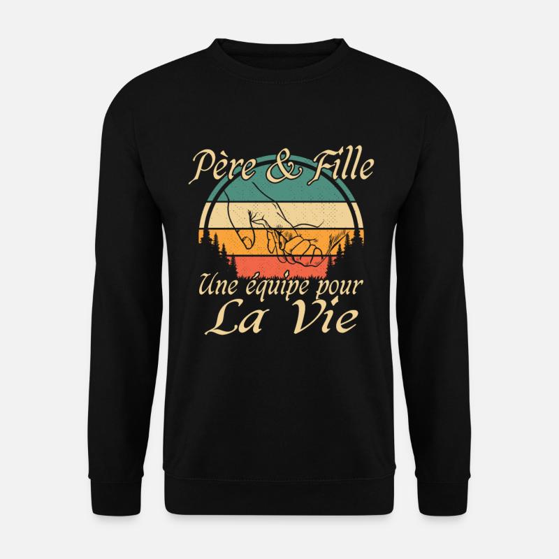 Papa Weihnachtsmann Geschenk Vater und Tochter - Unisex Pullover - Schwarz