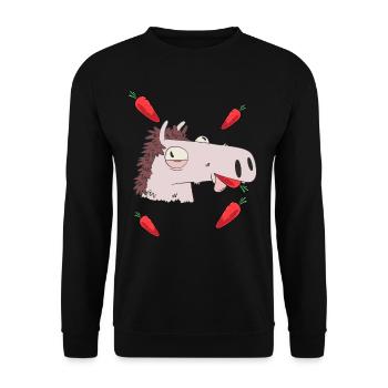 Faim De Cheval Betteraves Tête De Cheval Enfant Poney - Sweat-shirt Unisexe - noir - Devant - Alina (178cm) & Michal (187cm)
