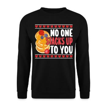 Pancake Lover Kids Valentines Day - Unisex Pullover - Schwarz - Vorne - Alina (178cm) & Michal (187cm)